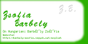 zsofia barbely business card